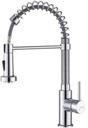 Смеситель для кухни/мойки Aquatek Европа однорычажный, гибкий/выдвижной/пружинный, излив 220 мм, высота излива 159 мм латунь, цвет хром