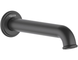 Излив Aquatek Классик для ванны, длина 182 мм, цвет матовый черный, латунь, встраиваемый/встроенный