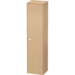 Пенал Duravit Brioso R, 42x36x177 см, подвесной, (правый), с дверцей, с полкой, со стеклянными полками, цвет: натуральный дуб/хром, в ванную комнату