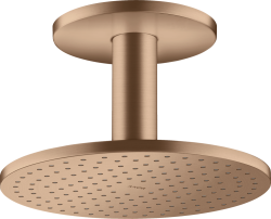 Верхний душ AXOR ShowerSolutions 250 1jet, с потолочным подсоединением, потолочный монтаж, круглый, с 1 режимом, размер 25 см, металлический, цвет: шлифованное красное золото, для душа/ванной