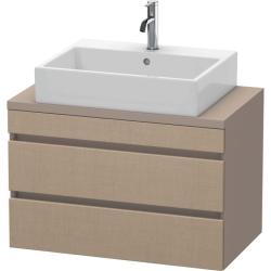 Тумба/шкафчик для консоли/столешницы Duravit DuraStyle под раковину 80х54,8х51,2 см, подвесная, ДСП, цвет: лен/базальт, 2 выдвижных ящика, прямоугольная