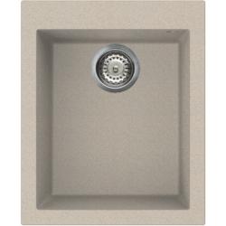 Мойка кухонная Omoikiri Bosen 41-SA, 50х41 см, врезная, из искусственного гранита (Tetogranit), прямоугольная, цвет бежевый, без отверстия под смеситель, без крыла, слив-перелив, врезная в столещницу, для кухни