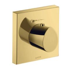 Смеситель для душа Axor Starck Organic HighFlow 120/120, термостатический, скрытого монтажа, настенный, без излива/шланга/лейки, квадратный, латунный, цвет полированное золото, с термостатом, встроенный/встраиваемый/термостатный