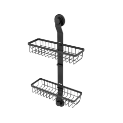 Полка Milardo Easy 352х124 мм двухъярусная, прямая, настенная, цвет черный матовый, проволока стальная, в ванную комнату/на кухню EAS0WS2M44