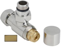 Вентиль Сунержа угловой под шестигранник G 1/2" НР х G 3/4" НГ, цвет матовое золото