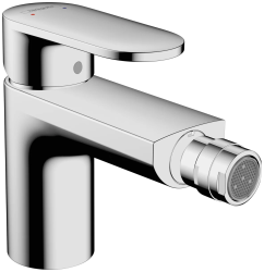 Смеситель для биде Hansgrohe Vernis Blend однорычажный, керамический, фиксированный излив, длина 12,7 см, латунь, цвет хром, без шланга/лейки, с донным клапаном
