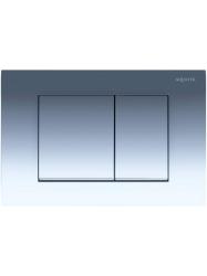 Кнопка смыва Aquatek Pneumo S прямоугольная, цвет хром глянец, пластик, клавиша управления (клавиши квадрат) для сливного бачка, инсталляции унитаза, двойная, пневматическая, панель, размер 245х165х12 мм