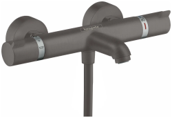 Смеситель для ванны Hansgrohe Ecostat Comfort, термостатический, наружного монтажа, настенный, излив 17,7, без шланга/без лейки, латунь, цвет шлифованный черный хром