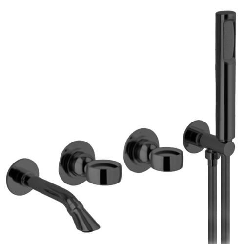 Смеситель для ванны/душа Webert Opera однорычажный, настенный, излив 168 мм, неповоротный, латунь, цвет черный