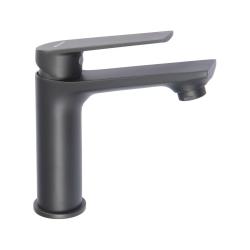 Смеситель для раковины/умывальника Accoona, однорычажный, неповоротный, керамический, длина излива 122 мм, латунь, цвет графит