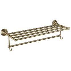 Полка Fixsen Retro для полотенец с крючками 60 см бронза FX-83815А