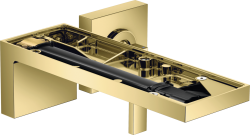 Смеситель для раковины Axor MyEdition, без панели, однорычажный, настенный/встраиваемый, скрытого монтажа, фиксированный излив, длина излива 22,1 см, керамический, латунь, цвет полированная медь, незапираемый сливной набор