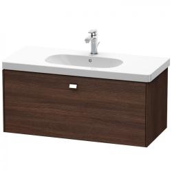 Тумба под раковину Duravit Brioso, 102х46,9х45,2 см, подвесная, 1 выдвижной ящик, ДСП, цвет: каштан темный/хром, шкафчик навесной, механизм доводчика, прямоугольная, правая/левая, для раковины D-Code, в ванную комнату