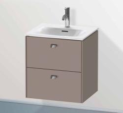 Тумба под раковину Duravit Brioso, 52х41,9х55,3 см, подвесная, 2 выдвижных ящика, ДСП, цвет: базальт/хром, шкафчик навесной, механизм доводчика, прямоугольная, правая/левая, в ванную комнату