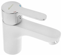 Смеситель для раковины/умывальника Accoona, однорычажный, неповоротный, керамический, длина излива 102 мм, цинк, цвет белый