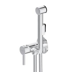 Смеситель с гигиеническим душем Dorff Logic встраиваемый, однорычажный, керамический, без излива, с гибким шлангом/лейкой, латунь, цвет хром