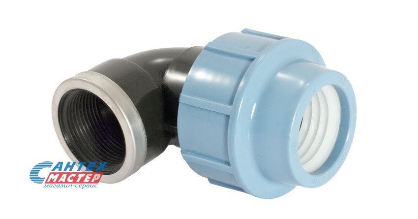 Угольник ПНД 40x1 1/4" вр Unipump, 90 градусов, переходной, пластиковый, полипропилен, пэ, фитинг компрессионный (обжим) для труб
