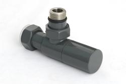 Вентиль Сунержа угловой цилиндр G 1/2" НР х G 3/4" НГ, цвет транспортный серый B