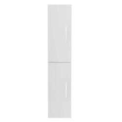 Пенал BelBagno Aurora, 33х30х160 см, подвесной, левый, 2 распашные двери/2 полки внутри, механизм доводчика, цвет белый глянцевый, в ванную комнату, левосторонний