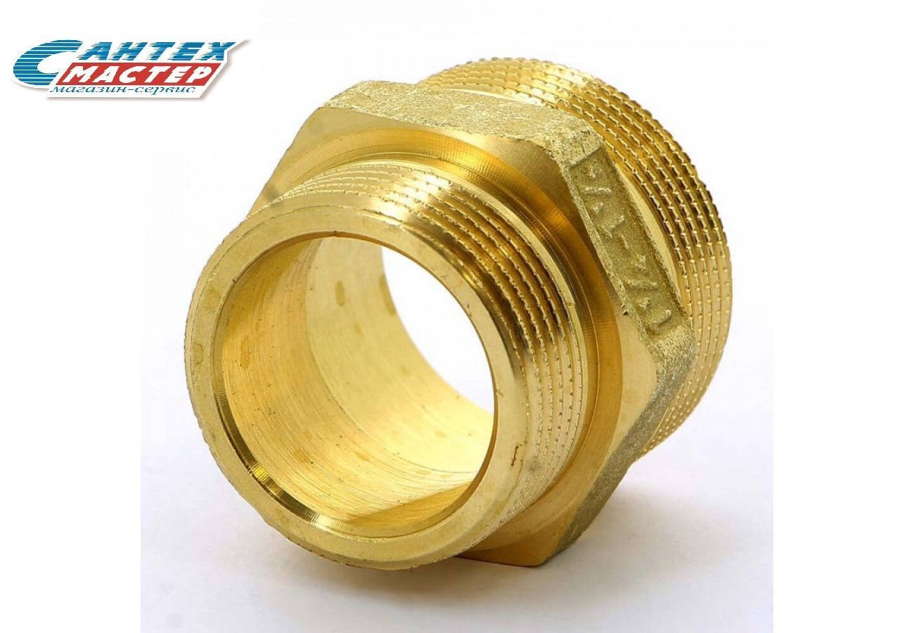 Ниппель 3/4" нр х 1/2" нр Tiemme, переходной, редукционный, бочонок ...