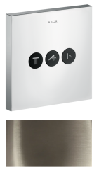 Смеситель для душа Axor ShowerSelect HighFlow softsquare, термостатический, скрытого монтажа, 1 потребитель, настенный, без излива/шланга/лейки, квадратный, латунный, цвет полированный никель, с термостатом