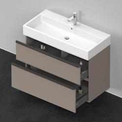 Тумба под раковину Duravit D-Neo, 98,4х44,2х62,5 см, подвесная, 2 выдвижных ящика, ДСП, цвет: базальт, шкафчик навесной, прямоугольная, правая/левая, в ванную комнату