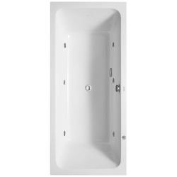 Ванна Duravit D-Code 180х80 см гидромассажная, встраиваемая, акриловая, цвет: белый, с ножками/сливом-переливом, без фронтальной панели, прямоугольная, с системой гидромассажа Jet Project, с одним наклоном для спины