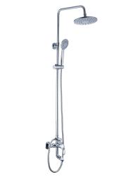 Душевая система настенная Diadonna, цвет хром, комплект: однорычажный смеситель/излив/тропический душ (с верхней лейкой)/лейка/держатель лейки/штанга/шланг, латунь, наружного монтажа
