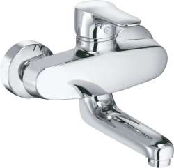 Смеситель для кухни/мойки KLUDI OBJEKTA, настенный, однорычажный, поворотный, латунный,  длина излива 115 мм, латунь, цвет хром