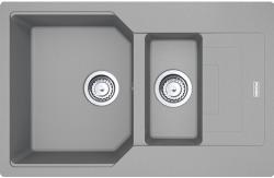 Мойка кухонная Franke URBAN UBG 651-78, две чаши, 78х50 см, врезная, искусственный гранит (Fragranite+), прямоугольная, цвет серый камень, без отверстия под смеситель, с крылом, оборачиваемая