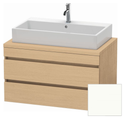 Тумба под раковину для консоли/столешницы Duravit DuraStyle 90х54,8х51,2 см, подвесная, ДСП, цвет: натуральный дуб/белый матовый, 2 выдвижных ящика, прямоугольная