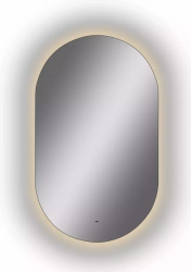 Зеркало Континент "Fleur Led", 65х110 см, с LED/ЛЕД-подсветкой (теплая), овальное, выключатель бесконтактный, для ванны, навесное/подвесное/настенное