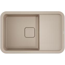 Мойка кухонная Omoikiri Tasogare 78-SA, 51х78 см, врезная, из искусственного гранита (Artgranit), прямоугольная, цвет бежевый, без отверстия под смеситель, с крылом, оборачиваемая, слив-перелив, врезная в столещницу, для кухни