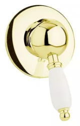 Смеситель для душа Cezares Elite, встраиваемый, однорычажный, без излива, керамический, латунь, внутренний (скрытый монтаж), цвет золото 24 карат