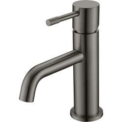 Смеситель для раковины/умывальника Boheme Uno, однорычажный, неповоротный, керамический, длина излива 120 мм, латунь, цвет оружейная сталь матовая