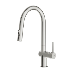 Смеситель для кухни/мойки Cersanit Brasko однорычажный, поворотный/выдвижной излив, керамический, высота 193 мм, длина 219 мм, латунь, цвет хром