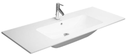 Раковина DURAVIT ME by Starck, 123х49х18 см, подвесная, прямоугольная, санфарфор, цвет белый шелковисто-матовый, с 1 отверстием под смеситель по центру, слив/перелив