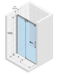 Душевая дверь Riho Ocean O104, 100х195 см, прозрачное стекло/профиль хром, в нишу, универсальная модификация, закаленное стекло, раздвижная, профиль алюминиевый, прямоугольная (душевое ограждение без поддона)