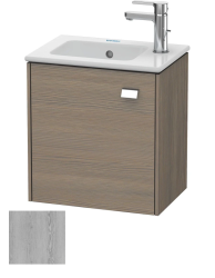 Тумба под раковину Duravit Brioso, 46х44,5х56,3 см, подвесная, с распашной дверцей, ДСП, цвет: сосна серебристая/хром, шкафчик навесной, прямоугольная, правая, в ванную комнату