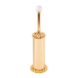 Ершик Migliore Cristalia, с кристаллом Swarovski, напольный, цвет золото, латунь/латунный, крышка, округлый для туалета/унитаза