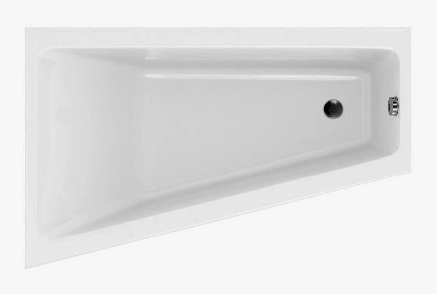 Ванна Cersanit Crea 160х100 правая, акриловая, цвет- белая, (без гидромассажа, рамы, сифона, фронтальной панели) ассиметричная, левосторонняя, левая