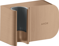 Держатель для душевой лейки Axor One Porter со шланговым подсоединением, 9,5х6х4,2 см, настенный, латунный, прямоугольный, цвет шлифованное красное золото, для душевого шланга, для душа/ванной/душевой кабины, на стенку