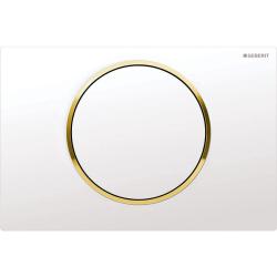 Кнопка смыва Geberit Sigma 10 белый/золото, клавиша управления для сливного бачка, смыва. инсталляции унитаза, одинарная, механическое, панель, универсальная, размер 246х164х14 мм, слива, смыва (Геберит)
