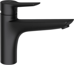 Смеситель для кухни/мойки KLUDI MIX, однорычажный, латунный, с выдвижным поворотным изливом 110°, длина излива 235 мм, латунь, цвет черный матовый