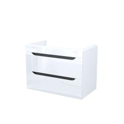 Тумба под раковину IDDIS Ray, 784х441х570 мм, подвесная, 2 выдвижных ящика, МДФ, цвет белый глянцевый, система плавного закрывания, прямоугольная, универсальная, в ванную комнату RAY80W0i95