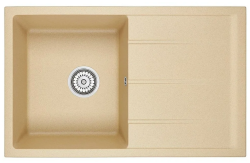 Мойка EMAR 80х50 см, врезная, из кварцевой крошки, прямоугольная, цвет сардоникс, без отверстия под смеситель, слив-перелив, с крылом, оборачиваемая, для кухни