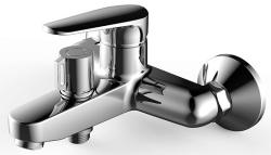 Смеситель для ванны/душа Voda Splash однорычажный, настенный, неповоротный, керамический картридж, короткий излив, пластик (PPA), цвет хром, без аксессуаров SPL54