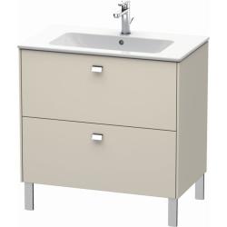 Тумба под раковину Duravit Brioso, 82х47,9х68,3 см, напольная, цвет: серо-коричневый/хром, 2 выдвижных ящика, ДСП, прямоугольная, левая/правая, в ванную комнату