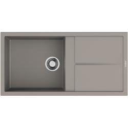 Мойка кухонная Omoikiri Sumi 100A-GR, 50х100 см, врезная, из керамики (Artceramic), прямоугольная, цвет ленинградский серый, без отверстия под смеситель, с крылом, оборачиваемая, слив-перелив, врезная в столещницу, для кухни