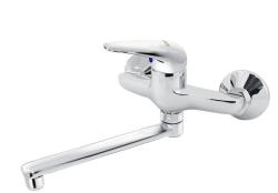 Смеситель для кухни/мойки Варион RОVER, настенный, однорычажный, поворотный, керамический, длина излива 180 мм, латунь, цвет хром